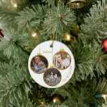 Christmas Gold Custom Photo Family Template Ceramic Ornament<br><div class="desc">This design may be personalised in the area provided by changing the photo and/or text. Or it can be customised by choosing the click to customise further option and delete or change the colour of the background, add text, change the text colour or style, or delete the text for an...</div>