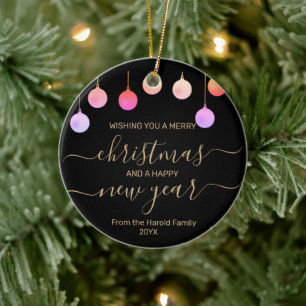 Christmas Gold Festive Colourful Hanging Ornament