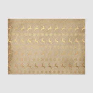Christmas Gold Foil Reindeer and Snowflake Tissue Paper