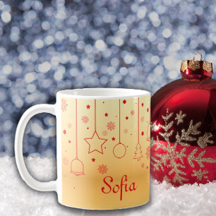 Christmas gold foil star decoration Classic Mug