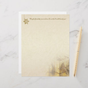 Christmas Gold Gift Box Stationery