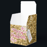 Christmas Gold Glitter Holiday Favour Box<br><div class="desc">As unique as your Christmas gift! Gold glitter with Merry Christmas sticker and a white tag to personalise!</div>