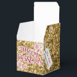 Christmas Gold Glitter Holiday Favour Box<br><div class="desc">As unique as your Christmas gift! Gold glitter with Merry Christmas sticker and a white tag to personalise!</div>