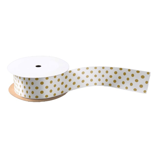 Christmas Gold Polka Dot Ribbon Satin Ribbon (Spool)