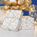 Christmas - Gold Shimmer Xmas Pattern - WHT Wrapping Paper<br><div class="desc">Christmas - Gold Shimmer Xmas Pattern - White Background  -  Available in different Colors</div>