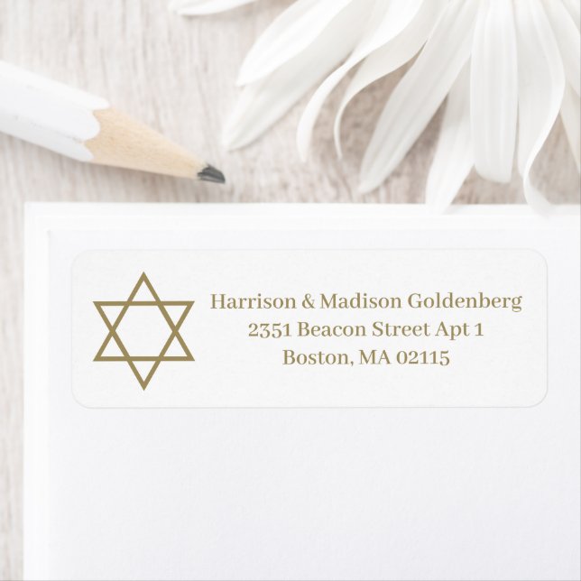Christmas gold snowflake custom Return Address Label (Insitu)