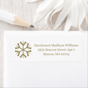Christmas gold snowflake custom Return Address Label