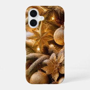 Christmas Gold Star Frosted Fir Phone Case