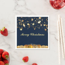 Christmas Gold Stars, Baubles, Tree and Message