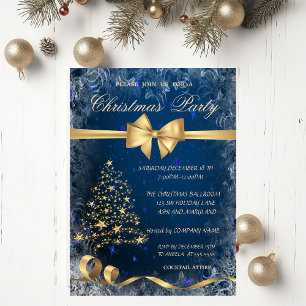 Christmas Gold Tree,Bow,Corporate Party Invitation