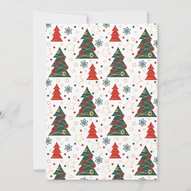 Christmas Gold Twinkle Starry Pines Holiday Card (Front)