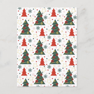 Christmas Gold Twinkle Starry Pines Holiday Postcard