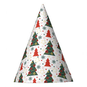 Christmas Gold Twinkle Starry Pines Party Hat