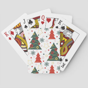 Christmas Gold Twinkle Starry Pines Playing Cards