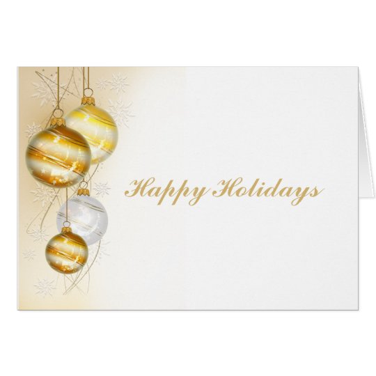 Christmas Gold White Ball Ornaments Card