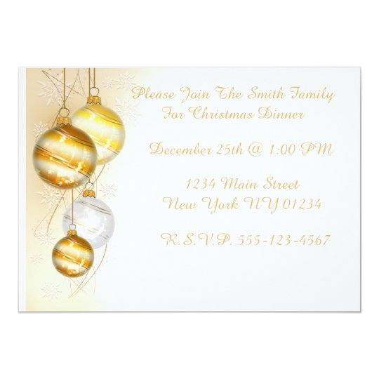 Christmas Gold White Ball Ornaments Card