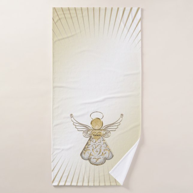Christmas Gold/White Filigree Angel of Grace Bath  Towel Set (Bath Towel)