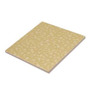 Christmas Gold,white Snowflakes Ceramic Tile