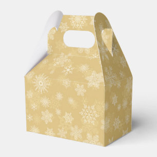 Christmas Gold,white Snowflakes Favour Box