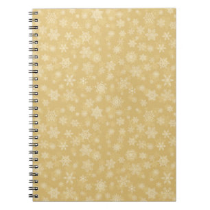 Christmas Gold,white Snowflakes Notebook