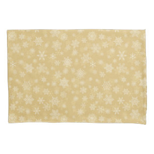 Christmas Gold,white Snowflakes Pillowcase
