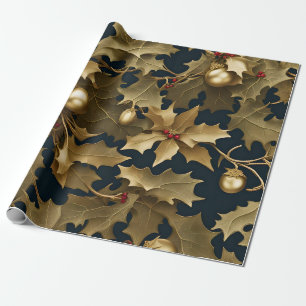 christmas gold wrapping paper