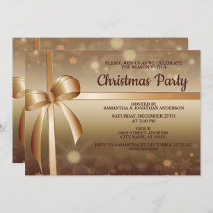 Christmas Golden Elegant Stylish Beautiful Party Invitation