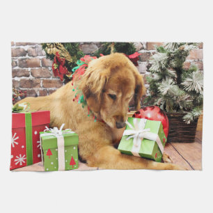 Christmas - Golden Retriever - Addison Tea Towel