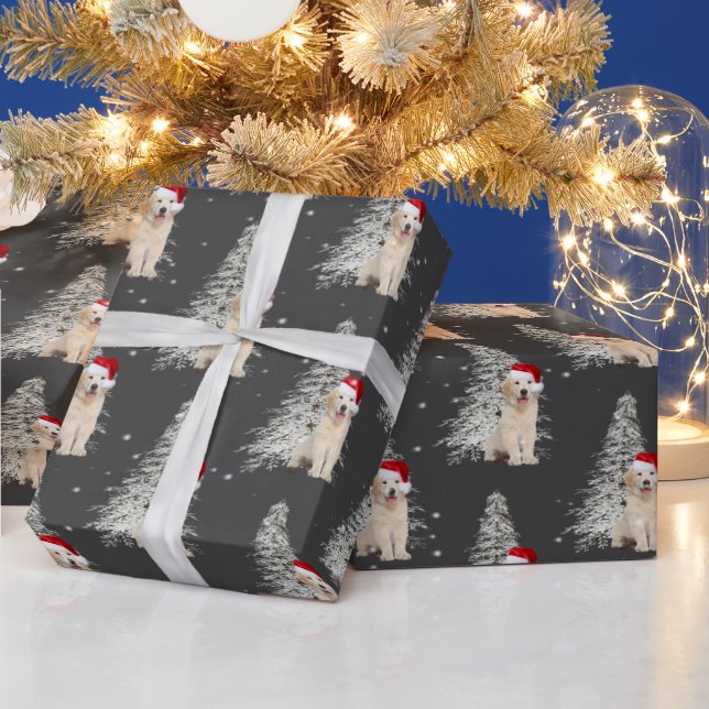 Christmas Golden Retriever and Tree  Wrapping Pape Paper (Holidays)
