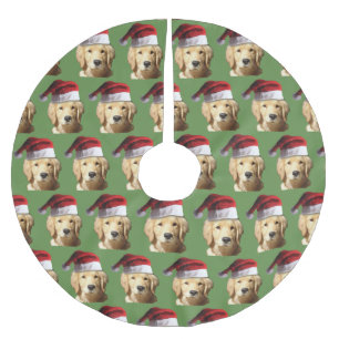 Christmas Golden Retriever Brushed Polyester Tree Skirt