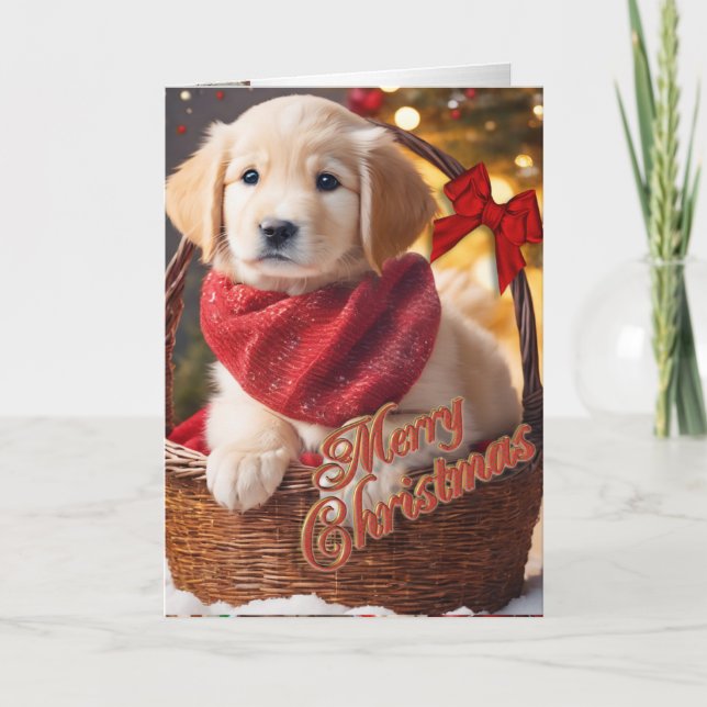 Christmas Golden Retriever card (Front)