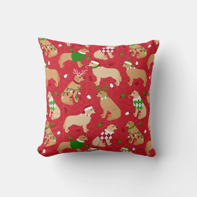 Christmas Golden Retriever Cushion (Front)