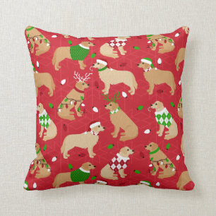 Christmas Golden Retriever Cushion