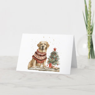 Christmas Golden Retriever Dog Holiday Card