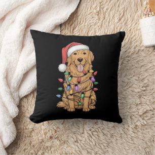 Christmas Golden Retriever Dog Lover Gift Mum Dad Cushion