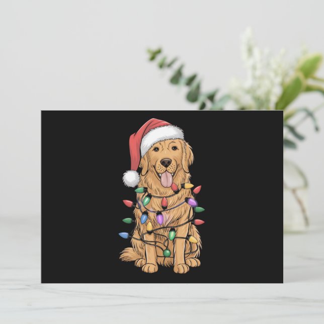Christmas Golden Retriever Dog Lover Gift Mum Dad Holiday Card (Standing Front)