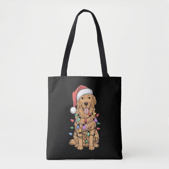Christmas Golden Retriever Dog Lover Gift Mum Dad Tote Bag (Front)