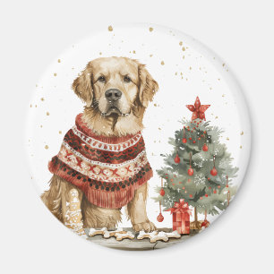 Christmas Golden Retriever Dog Magnet