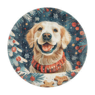 Christmas Golden Retriever Dogs Cutting Board