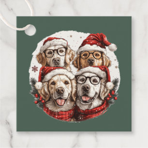Christmas Golden Retriever Dogs Favour Tags