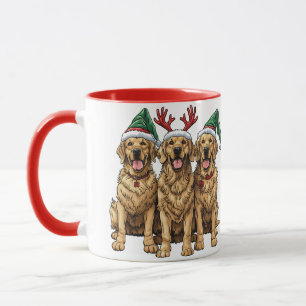 Christmas Golden Retriever Dogs Mug