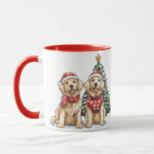 Christmas Golden Retriever Dogs Mug