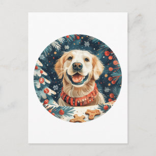 Christmas Golden Retriever Dogs Postcard