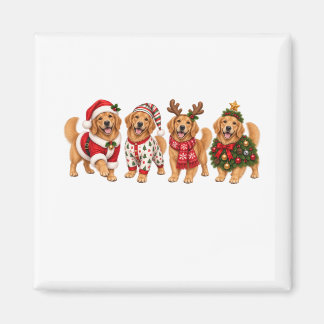 Christmas Golden Retriever Holiday Friends Magnet