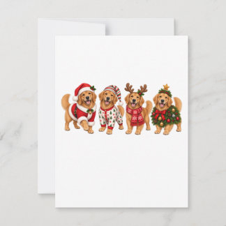 Christmas Golden Retriever Holiday Friends Thank You Card
