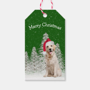 Christmas Golden Retriever In Snowflakes Gift Tags