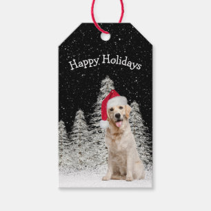 Christmas Golden Retriever In Snowflakes Gift Tags