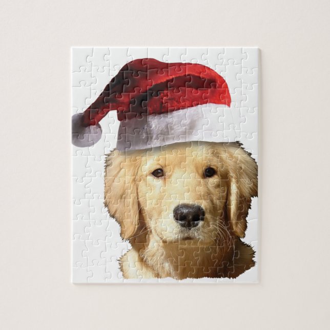 Christmas Golden Retriever Jigsaw Puzzle (Vertical)