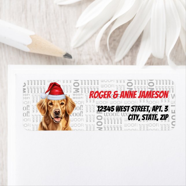 Christmas Golden Retriever Lover Holiday Address Return Address Label (Insitu)
