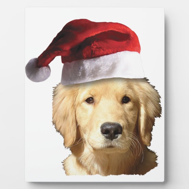 Christmas Golden Retriever Plaque (Front)